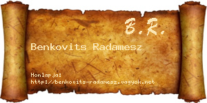 Benkovits Radamesz névjegykártya